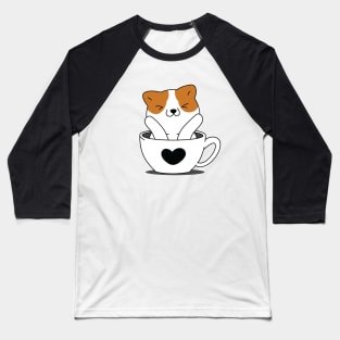 Cute Cat In Coffee Cup Baseball T-Shirt